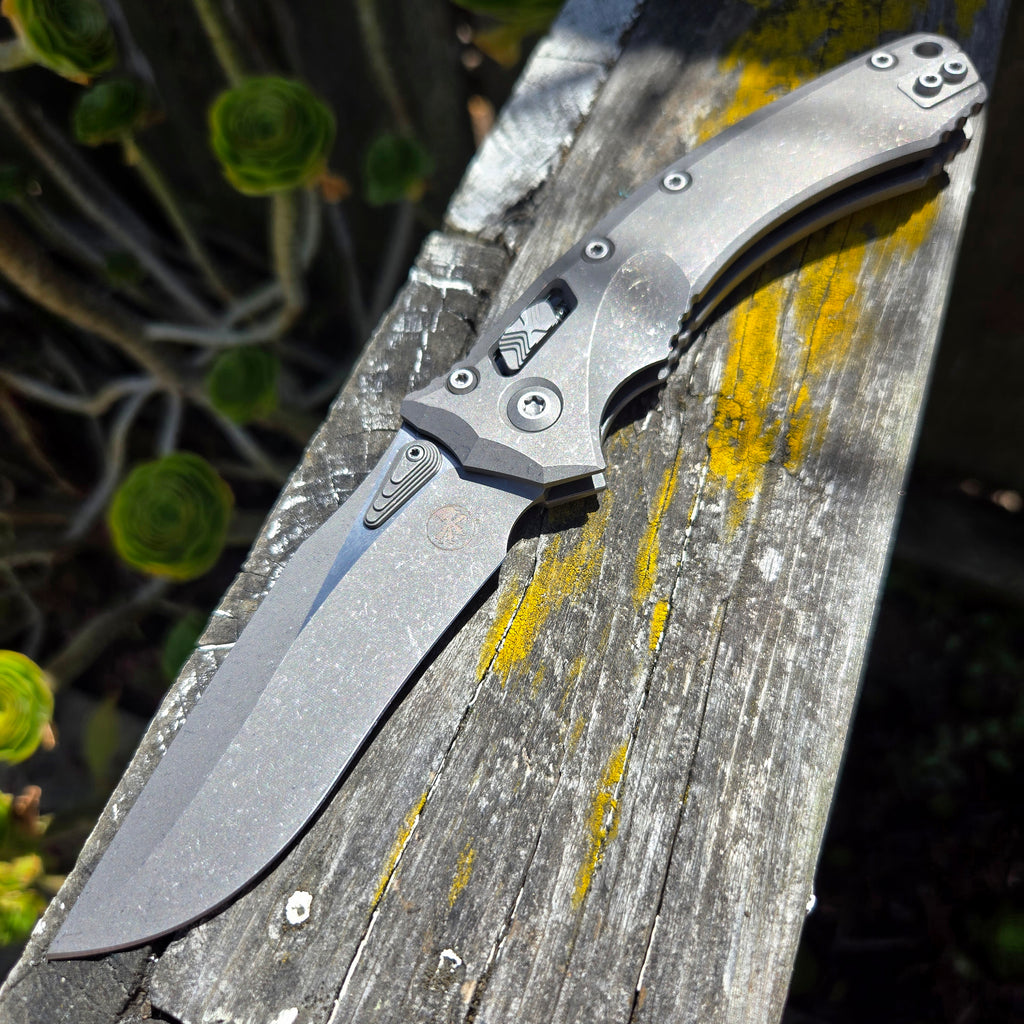 Microtech 137RL-10APMS1 Marfione Select Amphibian Ram-Lok Titanium Apocalyptic Slab Manual Folder