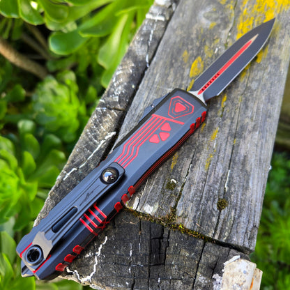 Microtech 11224-1RDROS Ultratech GEN IV D/E Tron Series Red Standard OTF Auto