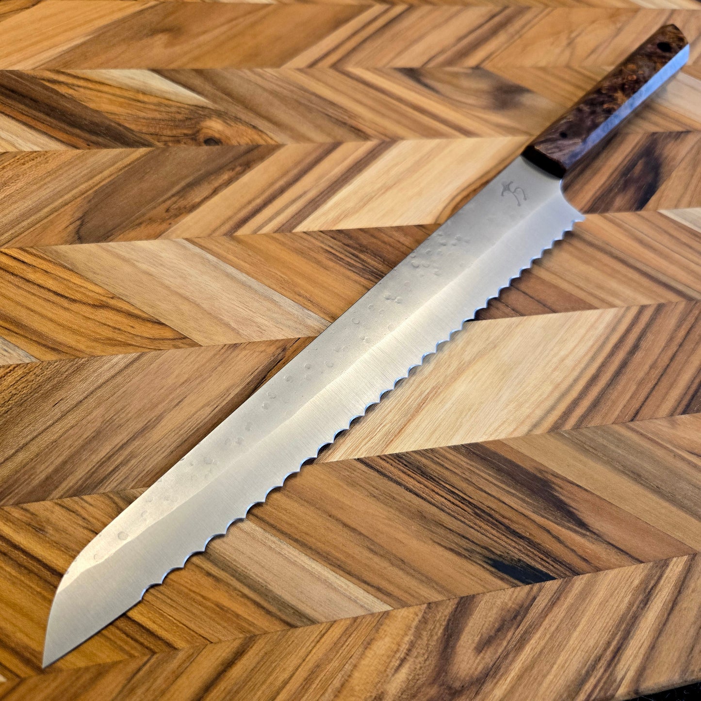 Running Man Forge 240mm Maple Burl Bread Knife