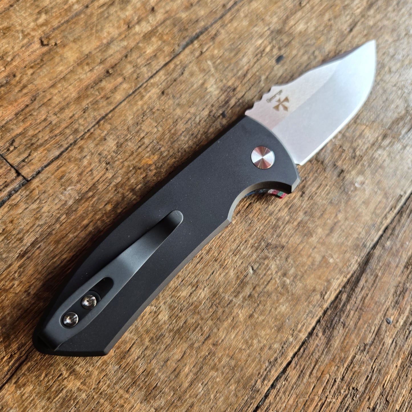 Protech LG421 Les George SBR Short Bladed Rockeye G-Carta "Mexican Blanket" Custom Micarta S35vn Auto