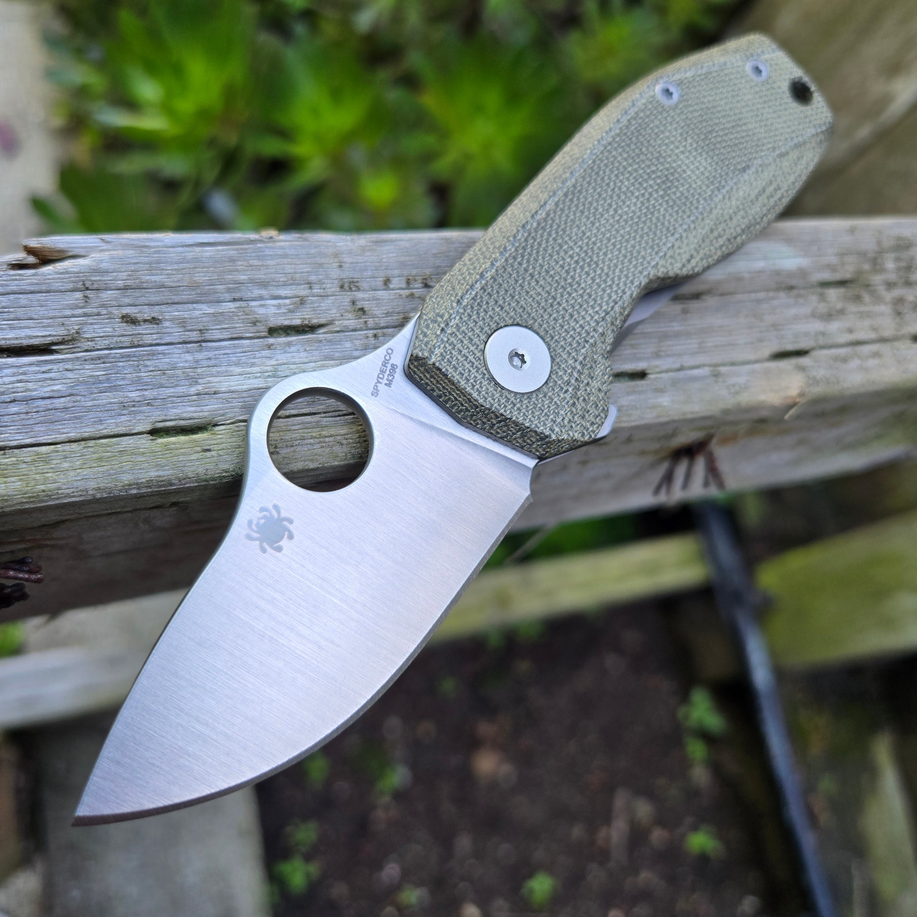 Spyderco C268MTIP Spynano Flash Batch Green Micarta M398 Folder *SPRINT RUN*