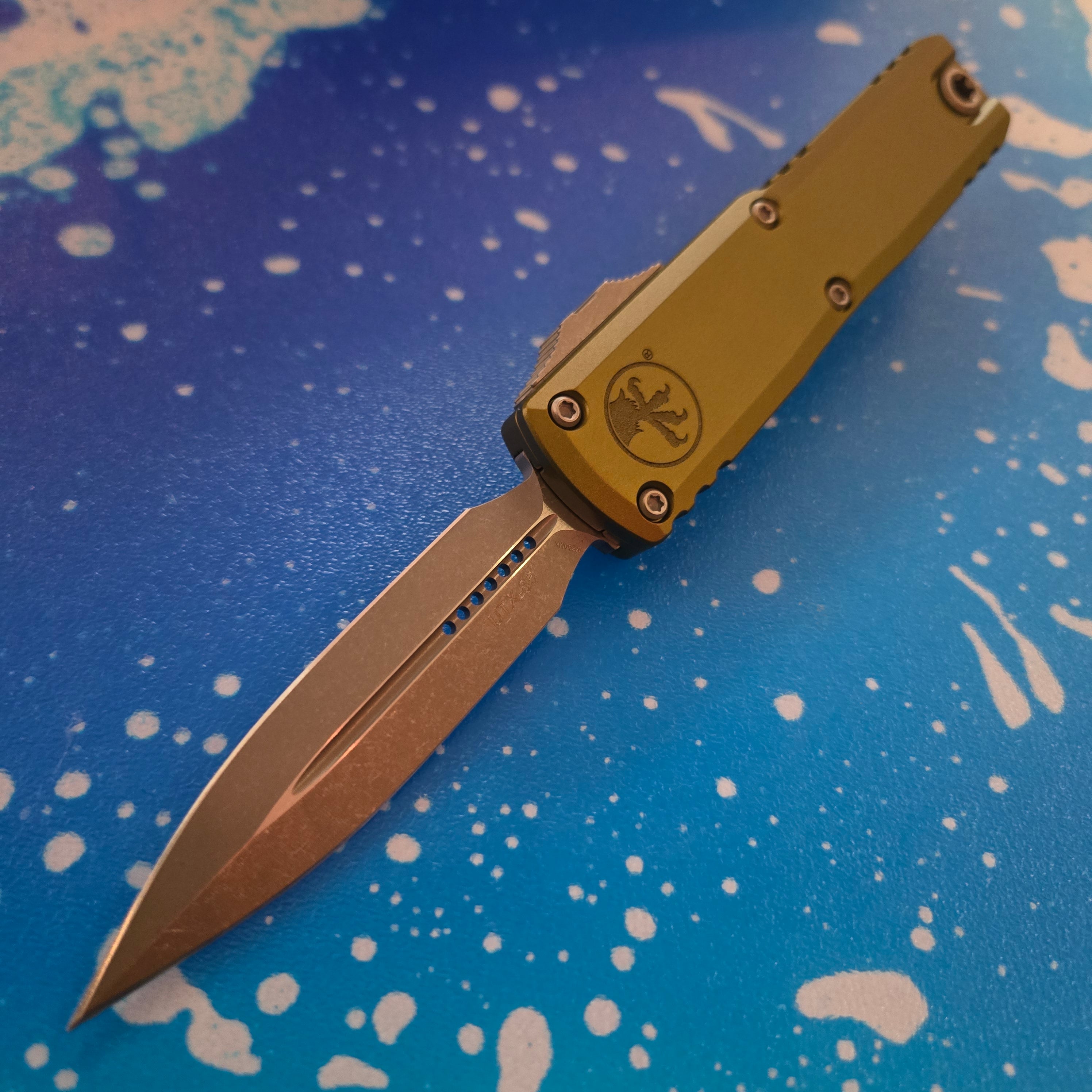 Microtech 1232-10APOD UTX-85 Gen III D/E OD Green Apocalyptic Standard OTF Auto